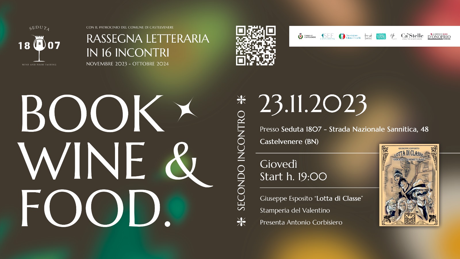 Seconda Tappa della Rassegna Letteraria “Book, Wine and Food” – 23 Novembre 2023