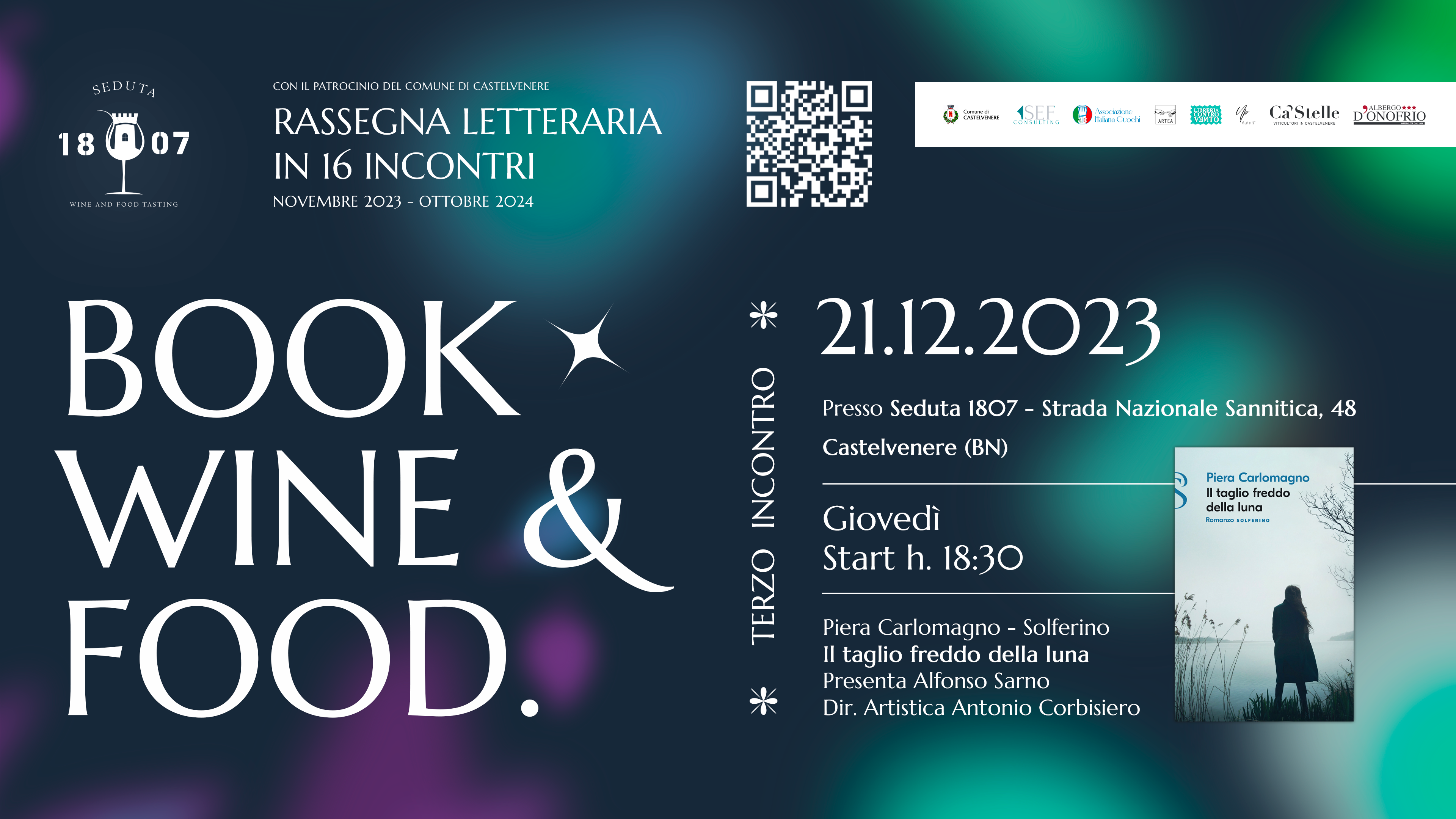 Terza Serata della Rassegna “Book, Wine and Food” con Piera Carlomagno – 21 Dicembre 2023